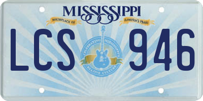 MS license plate LCS946