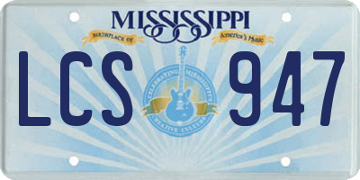 MS license plate LCS947