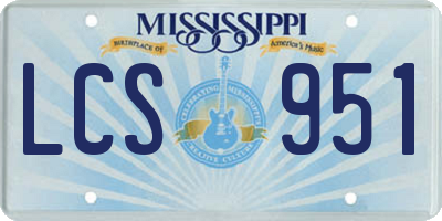 MS license plate LCS951