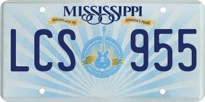 MS license plate LCS955