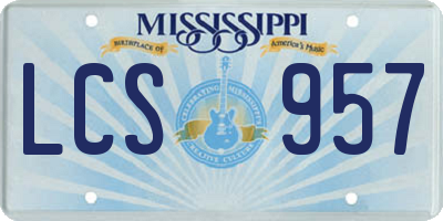 MS license plate LCS957