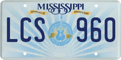 MS license plate LCS960