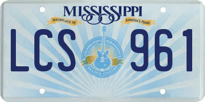 MS license plate LCS961