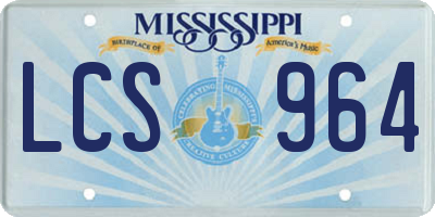 MS license plate LCS964