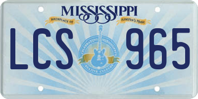 MS license plate LCS965