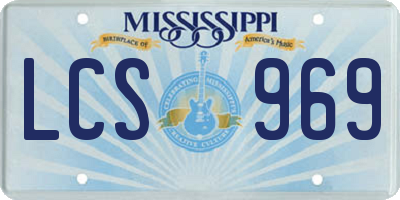 MS license plate LCS969