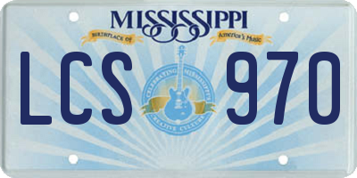 MS license plate LCS970