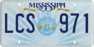 MS license plate LCS971