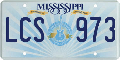 MS license plate LCS973