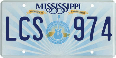 MS license plate LCS974