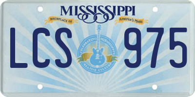 MS license plate LCS975