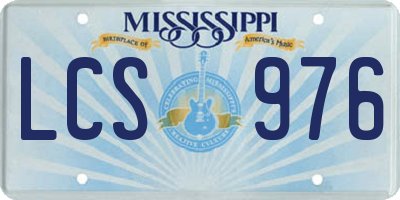 MS license plate LCS976