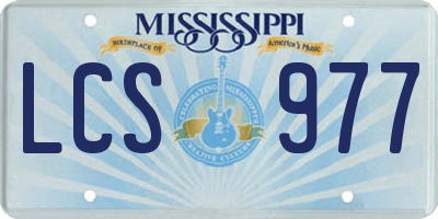 MS license plate LCS977