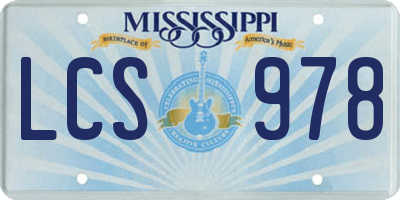 MS license plate LCS978