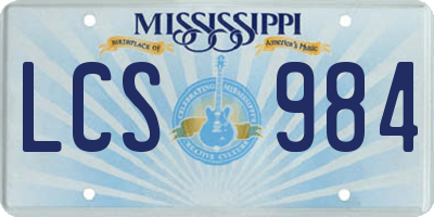 MS license plate LCS984