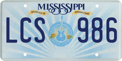 MS license plate LCS986