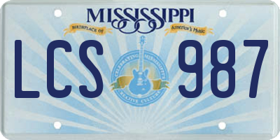 MS license plate LCS987
