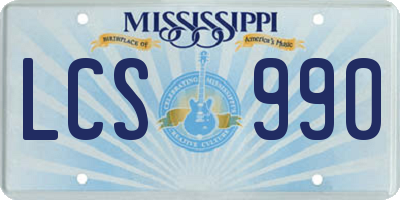 MS license plate LCS990