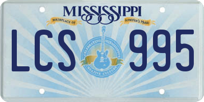 MS license plate LCS995