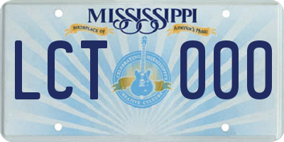 MS license plate LCT000