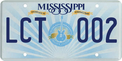 MS license plate LCT002
