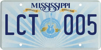 MS license plate LCT005