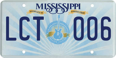 MS license plate LCT006