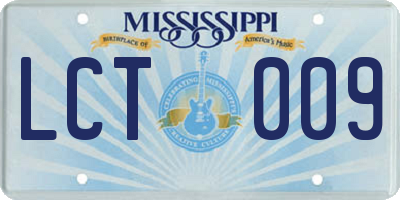 MS license plate LCT009