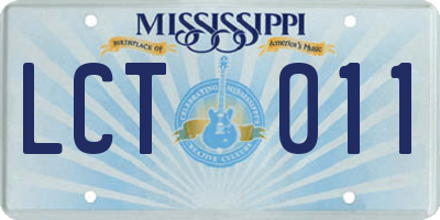 MS license plate LCT011