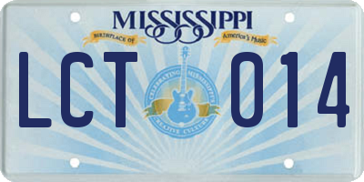 MS license plate LCT014