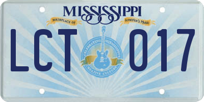 MS license plate LCT017