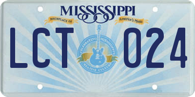 MS license plate LCT024