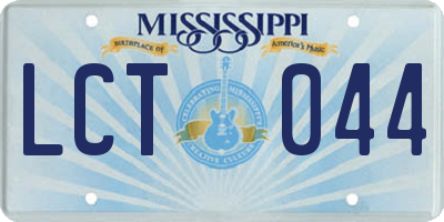 MS license plate LCT044