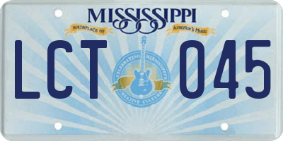MS license plate LCT045