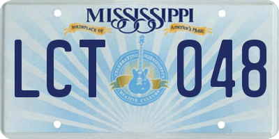 MS license plate LCT048