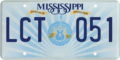 MS license plate LCT051