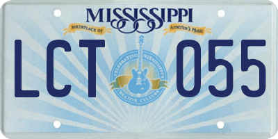 MS license plate LCT055