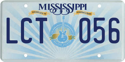 MS license plate LCT056