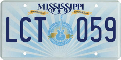MS license plate LCT059