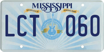 MS license plate LCT060