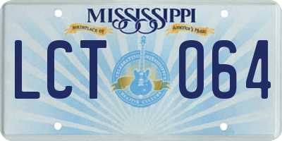MS license plate LCT064