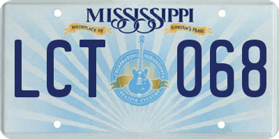 MS license plate LCT068
