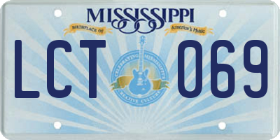 MS license plate LCT069