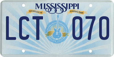 MS license plate LCT070