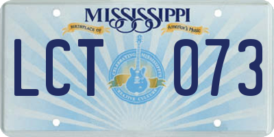 MS license plate LCT073