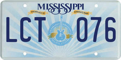 MS license plate LCT076