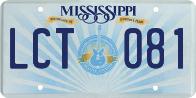 MS license plate LCT081