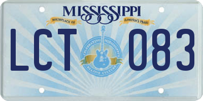 MS license plate LCT083