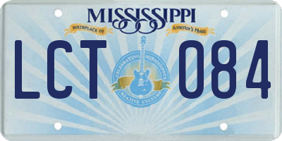 MS license plate LCT084