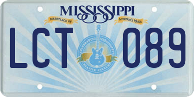MS license plate LCT089